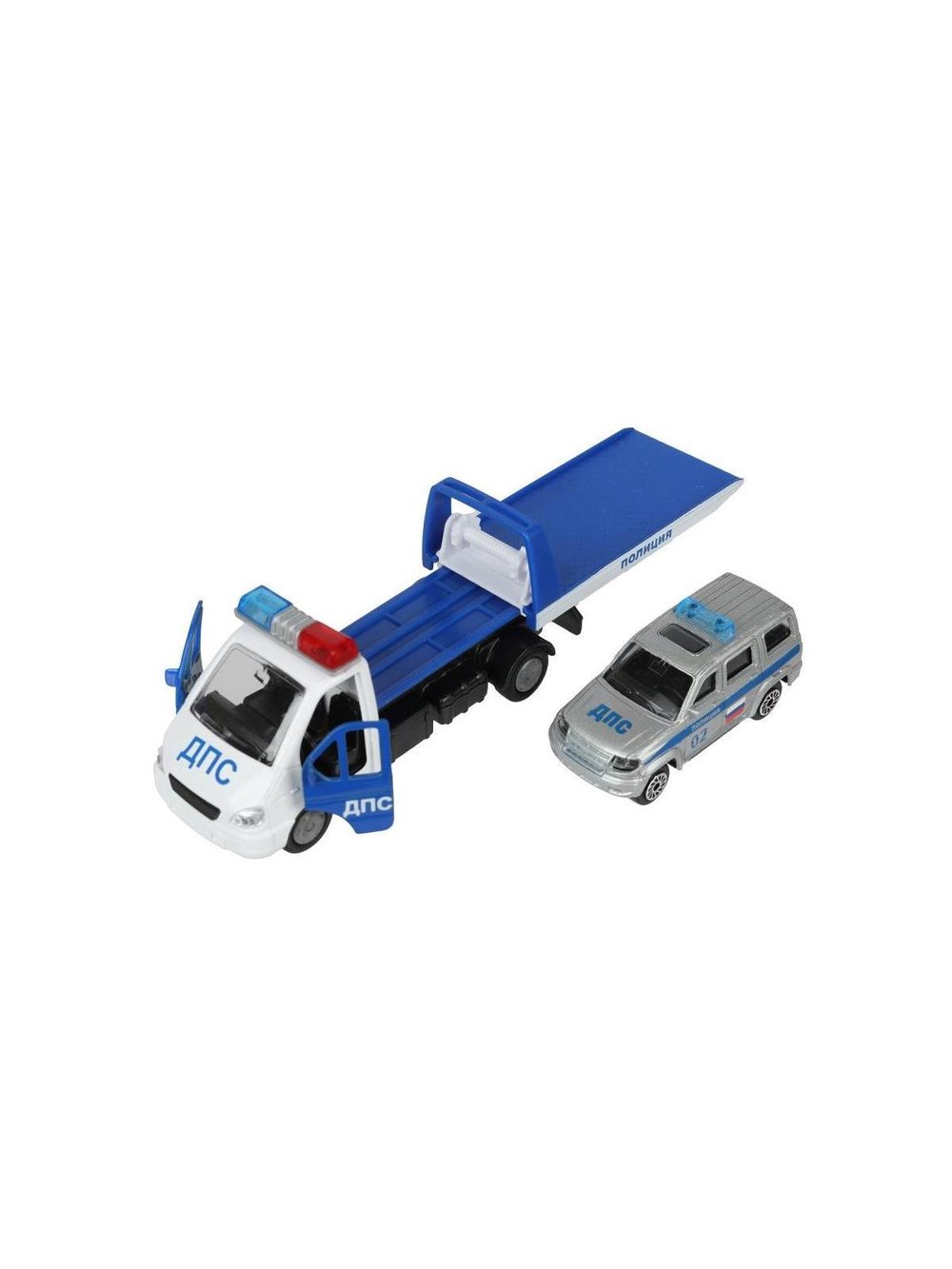 Набор детский Эвакуатор 13 см и машинка 8 см Полиция