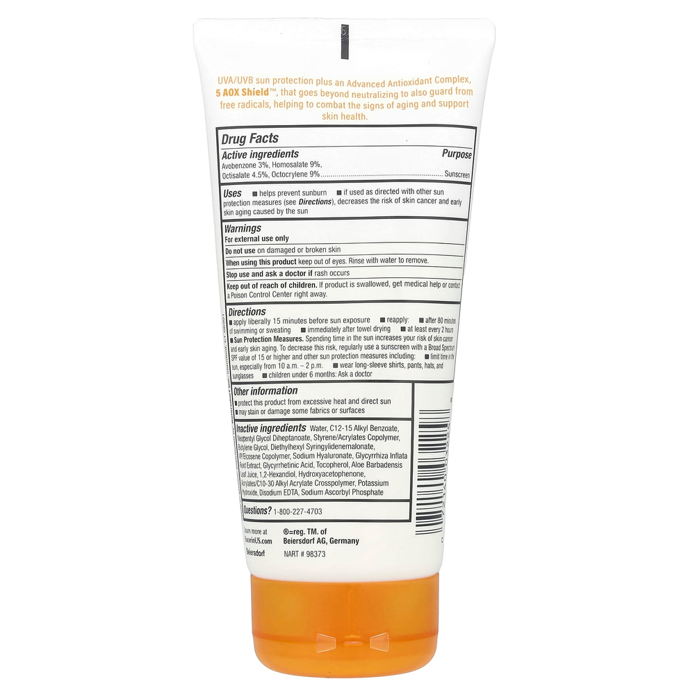 Eucerin, Advanced Hydration, легкий солнцезащитный лосьон, SPF 50, без отдушек, 150 мл (5 жидк. унц.)