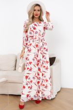 Платье Марго (айвори/тюльпаны) Р11-1245/3 Nikol (Акция)