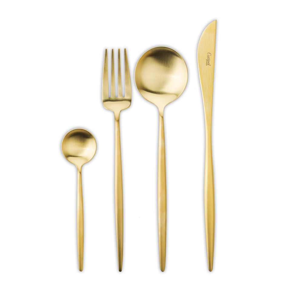 Набор столовых приборов на 6 персон 24 предмета Cutipol Moon Gold Brushed в подарочной упаковке