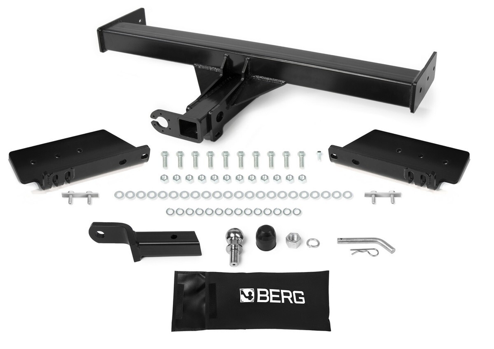 Фаркоп с элект. Smart, под квадрат для Toyota Hilux 2015-2020 2020-н.в./JAC T6/T8 Pro, Sollers ST6 2023-,  шар E, 3500/120 кг, F.5718.001, Berg (паспорт, сертификат)