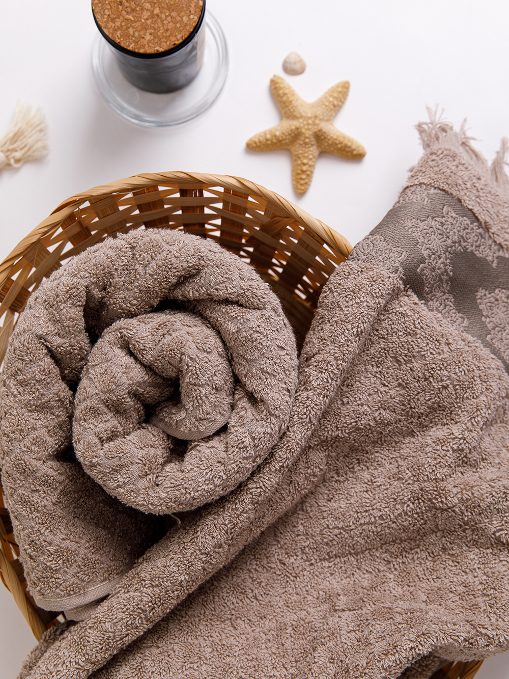 Полотенце махровое, г/к, жак., "Византия" 70х135, арт. AVIS70-135, цвет: 270821-Светло-коричневый,