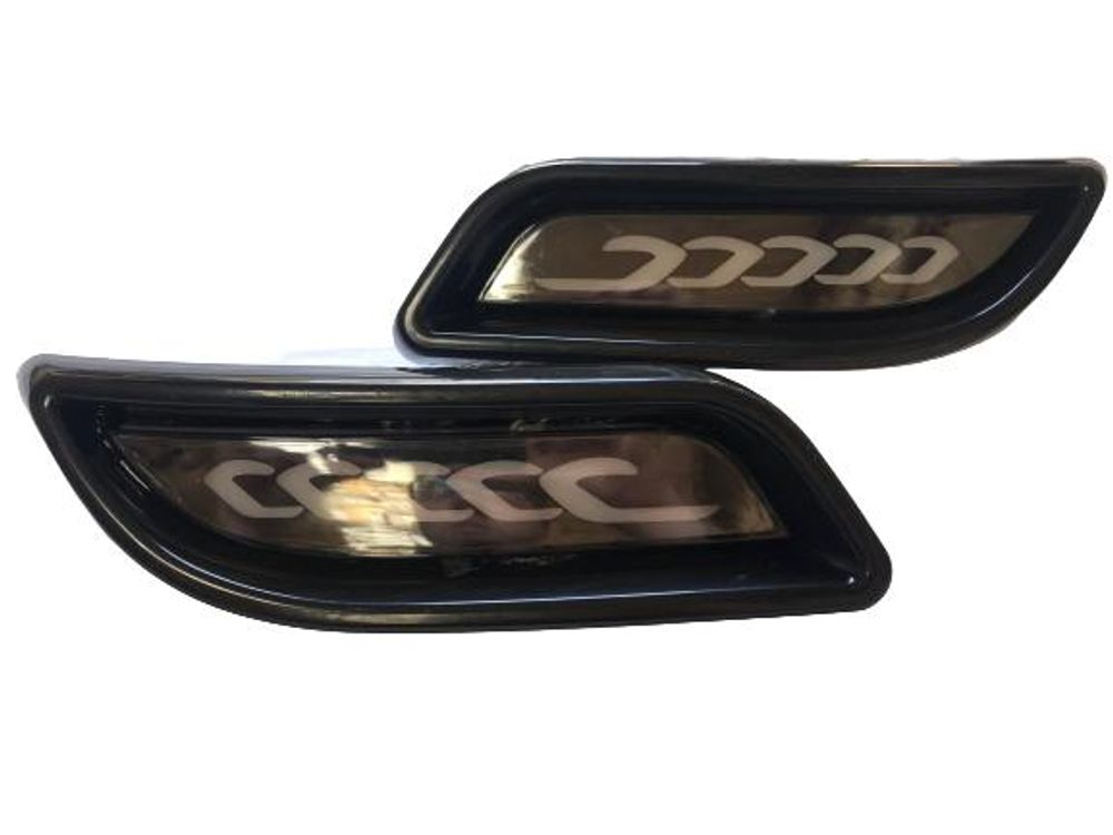 Катафот бампера Lada Priora 2 (LED) ZFT-396 PLASTIK WHITE ЧЕРНЫЙ