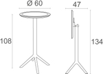 Стол пластиковый барный складной Siesta Contract Sky Folding Bar Table 60, черный