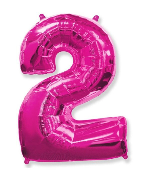 Шар цифра №2 Розовый