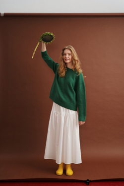 Пуловер Zoe из кашемира с мериносом зеленого цвета ПРЕДЗАКАЗ