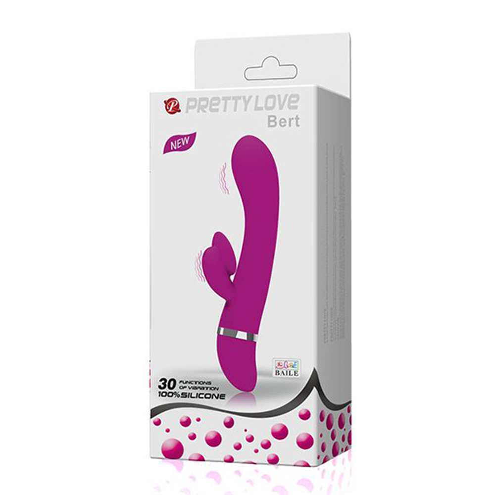 Вибратор 18,8см с клиторальным отростком Pretty Love Bert BI-014346