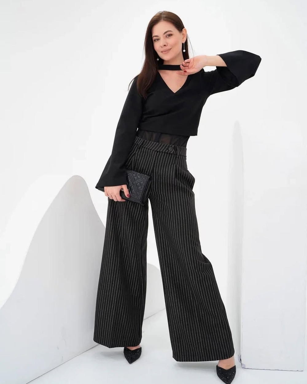 брюки в полоску