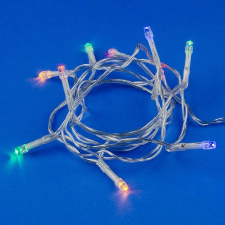 ULD-S0150-010-STB-2AA MULTI IP20 Гирлянда светодиодная на батарейках 2AA не в-к. 1.5м. 10 светодиодов. Разноцветный свет. Провод прозрачный. TM Uniel