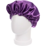 Шапочка атласная косметическая для сна и укладки волос «KLEVER», двухсторонняя, цвет пурпурная ночь, 58р