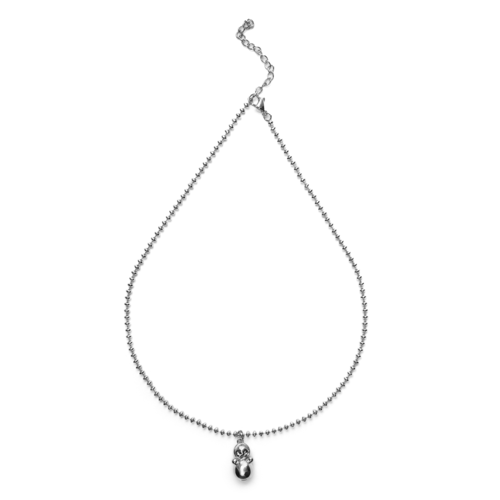 Латунная цепочка с игрушкой-Неваляшкой, silver