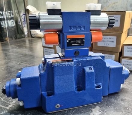 4WEH25J6X/6EG24N9ETS2K4/10D3 - Гидрораспределитель с электроуправлением Ду25 схема J (34), с регулировкой хода золотника