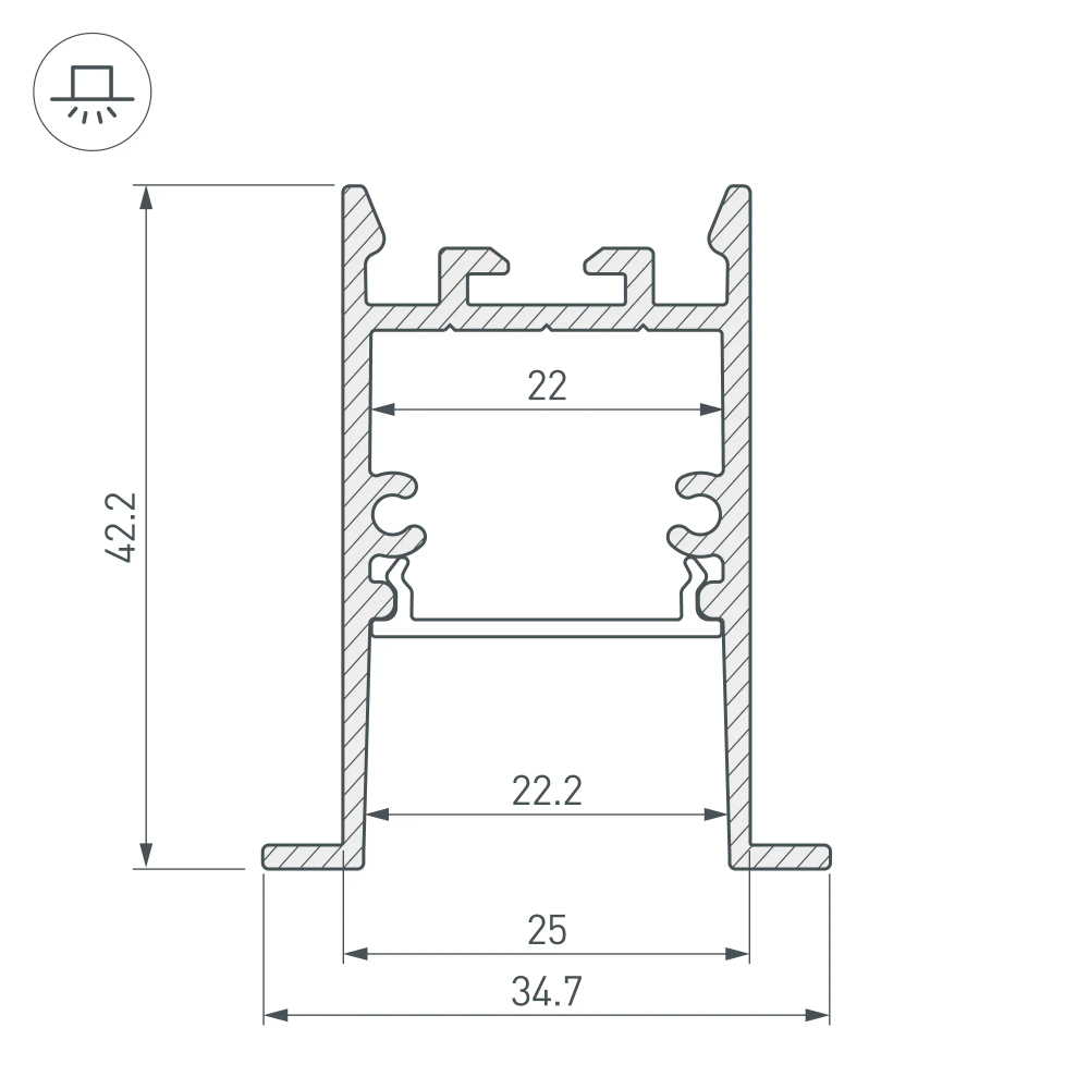 Профиль SL-COMFORT-3542-F-2000 ANOD (Arlight, Алюминий) 031764