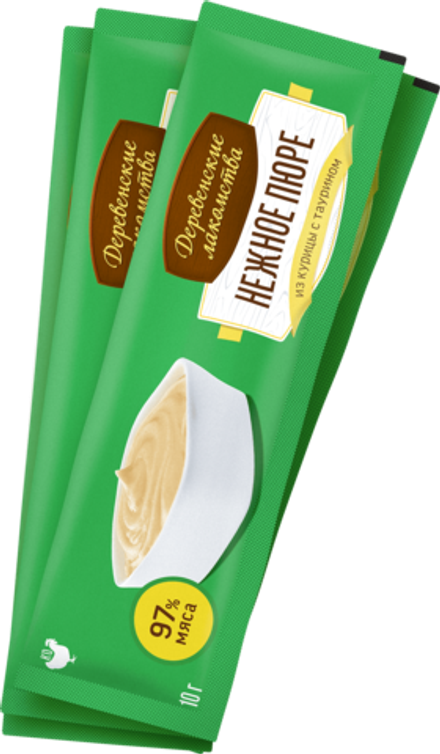 Деревенские Лакомства д/кошек "Нежное пюре из Курицы", 1шт