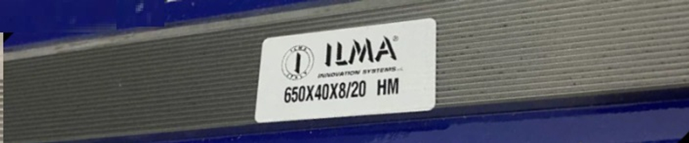 Нож бланкетный с насечкой HSS 650x80x8 с твердосплавной вставкой HW, ILMA