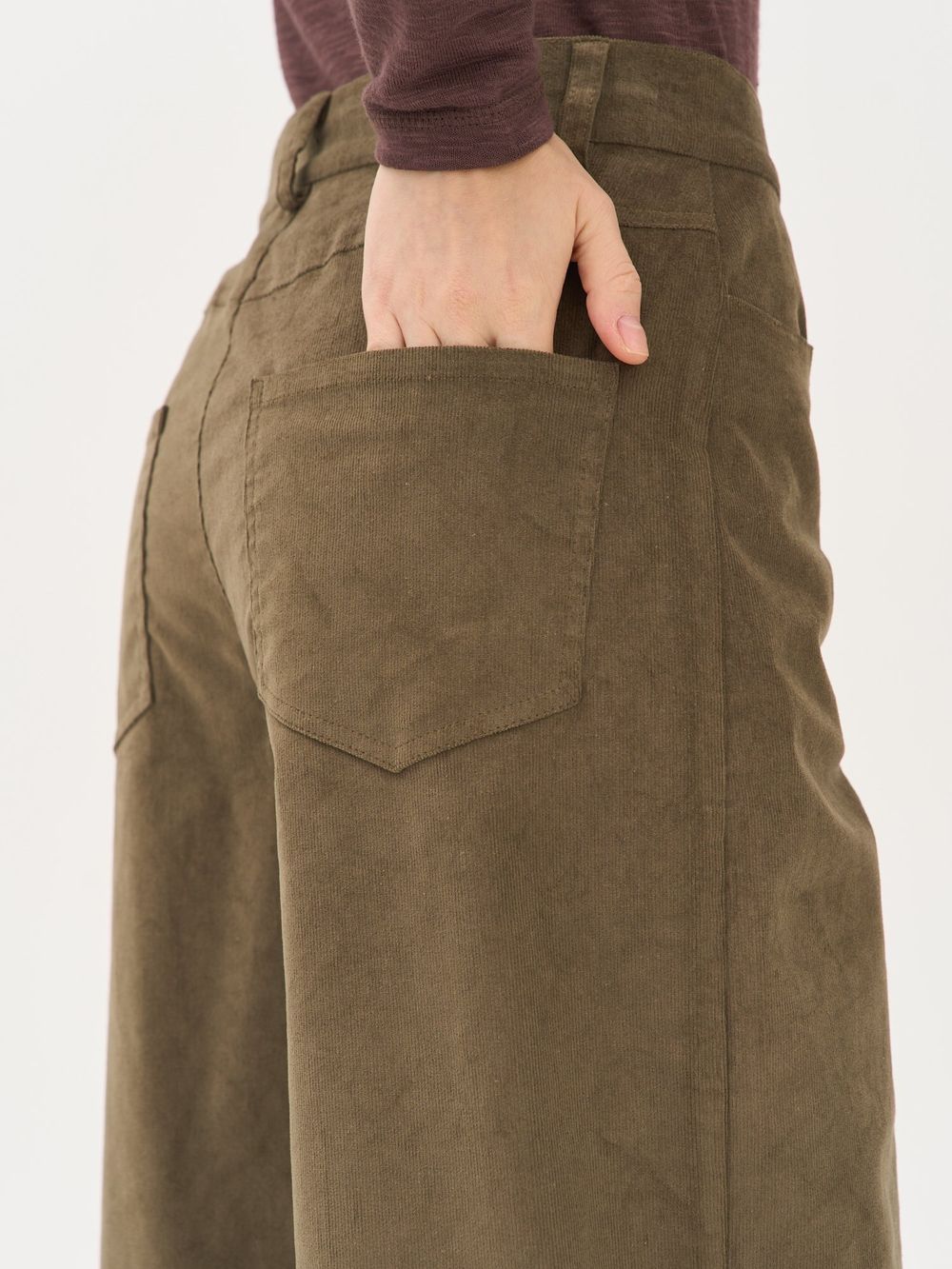 Брюки вельветовые "Хаки" женские