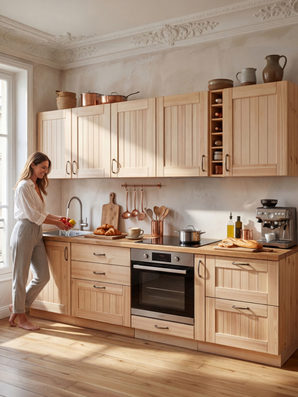 Кухонный модуль напольный Вестфалия, 60х51х84,с ящиками, массив сосны, Dipriz