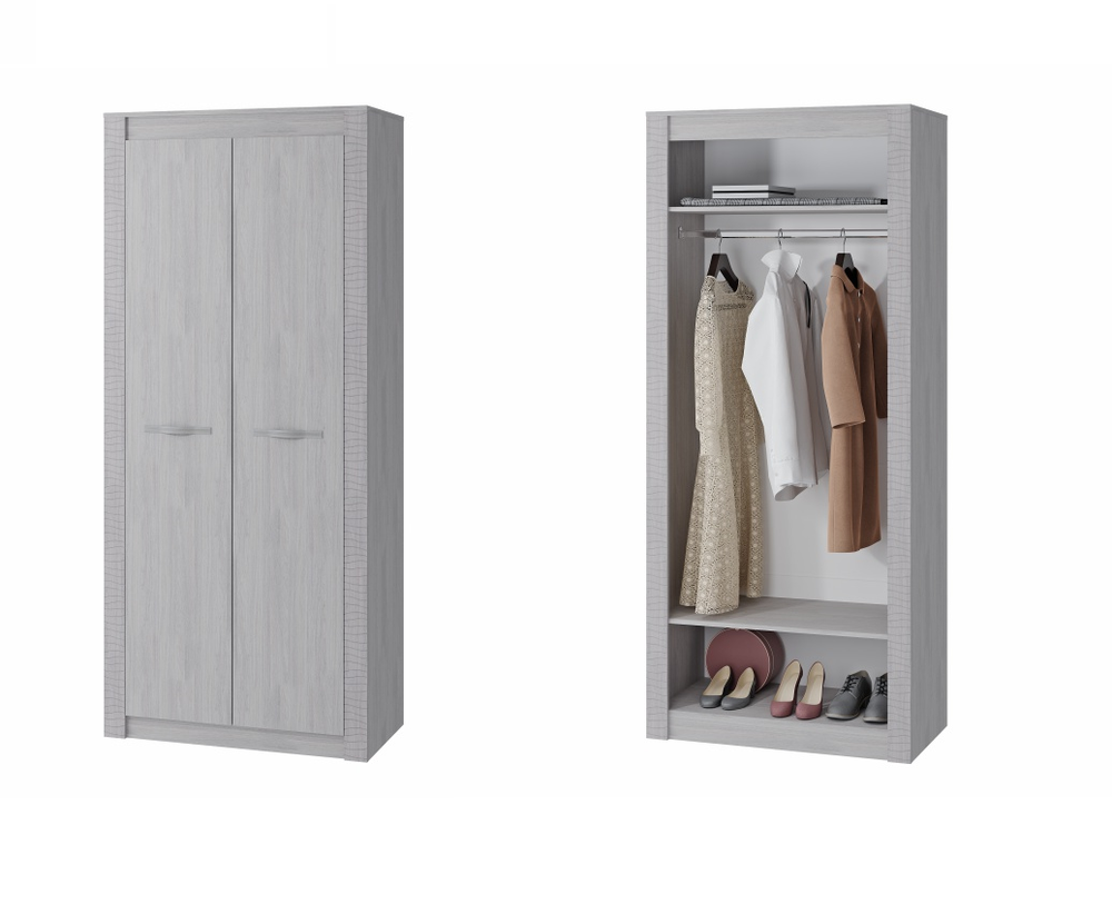 Шкаф 2-х створчатый Монако ШК-37 ясень белый