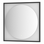 Зеркало Defesto Еclipse 80х80 18W черная рама, с LED-подсветкой, сенсорный выключатель, теплый свет DF 2233S