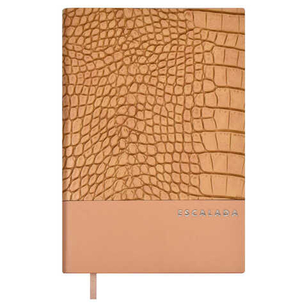 Ежедневник недат. А5 160л., кож.зам., тв.пер. "Кроко Манчестер бежевый" тиснен., ляссе
