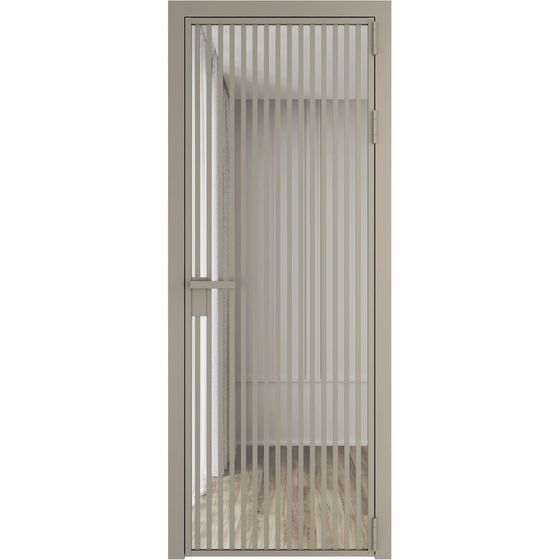 Алюминиевая дверь 11AG никель матовый остеклённая