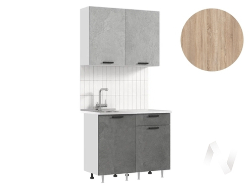 Кухня Рио NEW ЛДСП 1;0м (белый/бетон светлый; бетон темный/сонома)