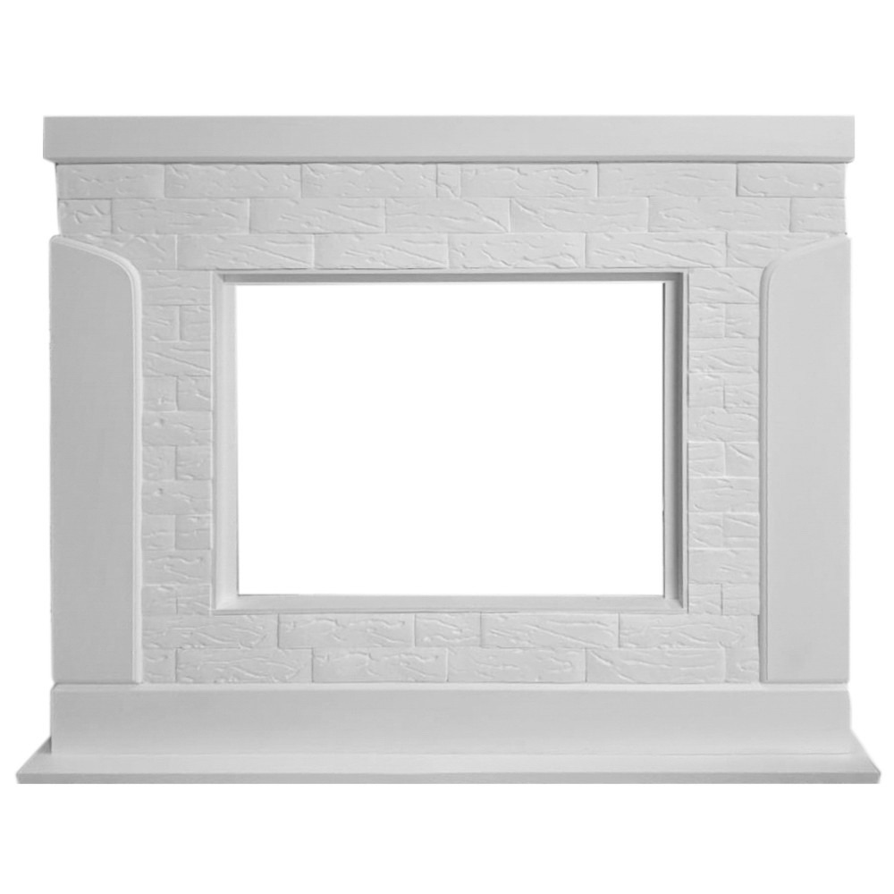 Портал Firelight Prestigio 30 камень белый, шпон белый дуб