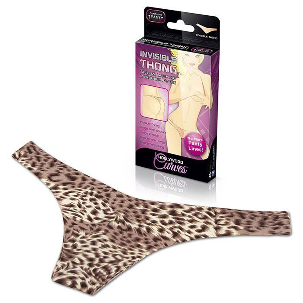 Незаметные под одеждой трусики-стринги (Размер: M-L) (Цвет: леопард)