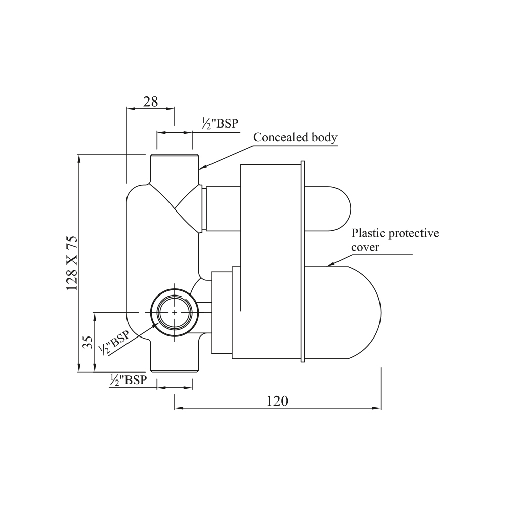 Встроенные части смесителя скрытого монтажа Jaquar Allied ALD-CHR-065