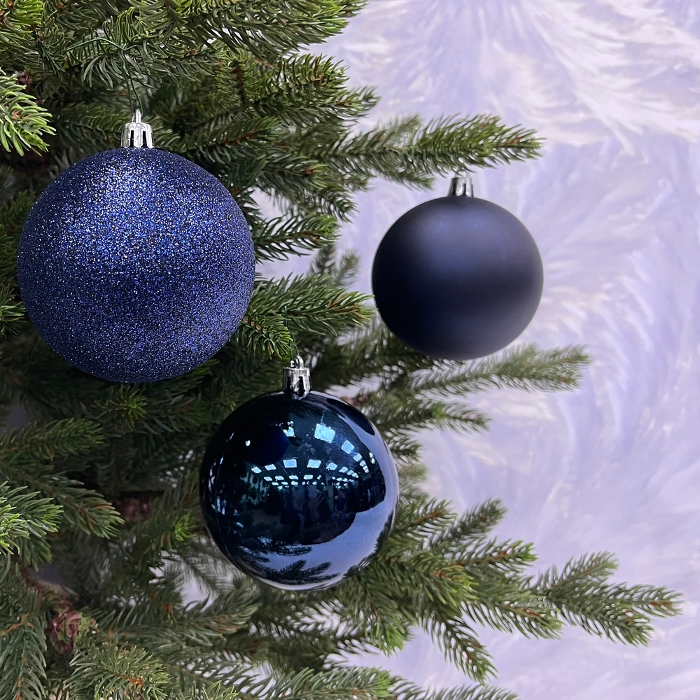 Набор шаров 25шт 8см House of seasons темно-синий в прозрачной упаковке