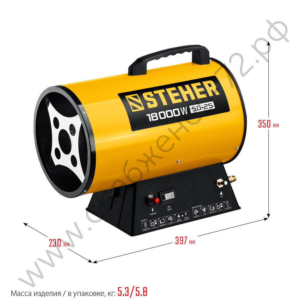 STEHER 18 кВт, газовая тепловая пушка (SG-25)