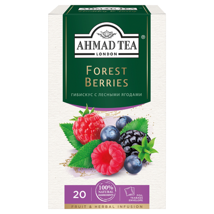 Чай черный Akmad Tea Гибискус с лесными ягодами 20 пакетиков