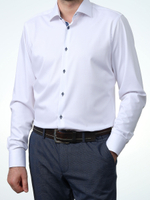 Сорочка мужская VESTER цвет белый, контрастные петли и пуговицы, бамбуковое волокно, 52118 29
