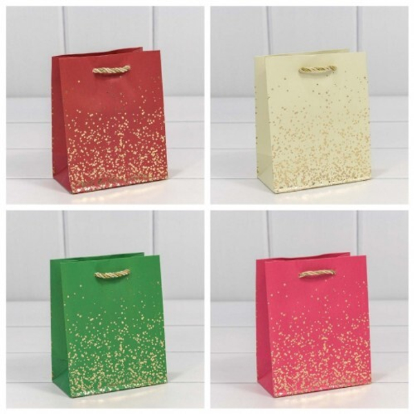 
          Пакет подарочный 12 х 15 х 6.7 см Набор 4 шт "Золотые вкрапления" (Микс)