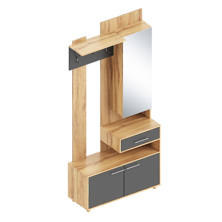 Вешалка с зеркалом "ГРАФ" в прихожую (Правая/Левая)