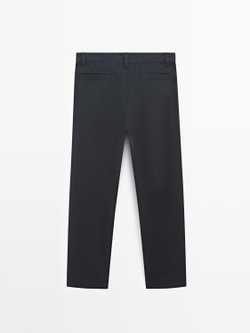 Massimo Dutti Хлопковые брюки свободного кроя, темно-синий