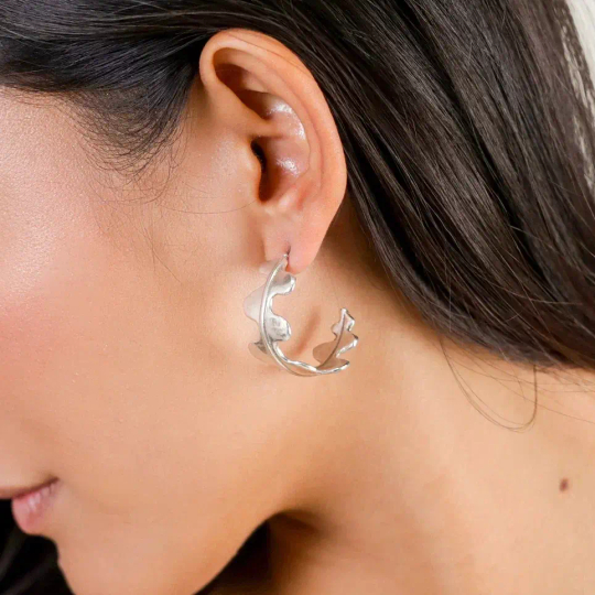 Серьги ORI TAO, Epiphyl, минималистская эстетика, OT25.2-12-32235 (серебристый)