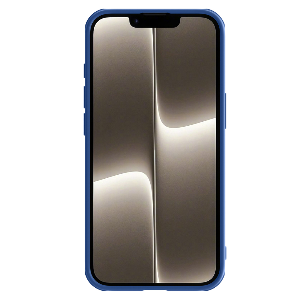 Чехол усиленный синего цвета с защитной шторкой для камеры от Nillkin на iPhone 16e, серия CamShield Pro Case
