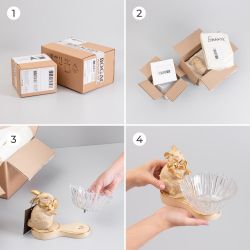 Конфетница-сахарница Кролик Банни Бронза с чашей