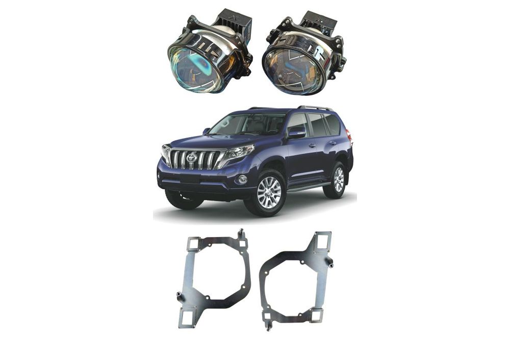 Комплект для замены штатных линз Toyota Land Cruiser Prado 150 рестайлинг, 2013-2017, LED