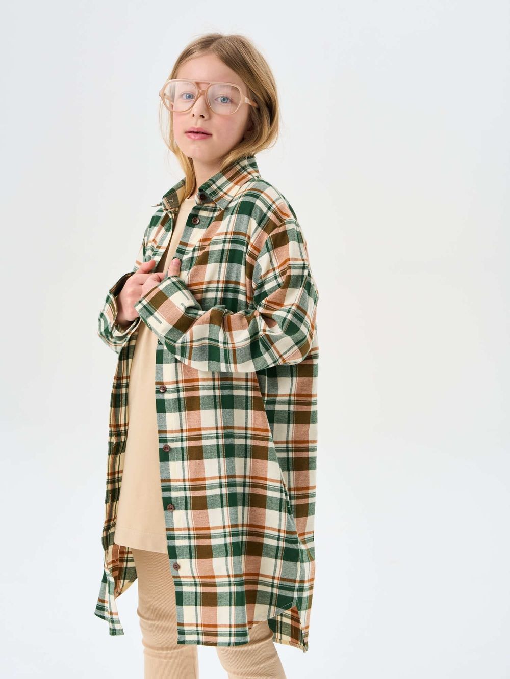 Платье рубашка "Малахит" 7+