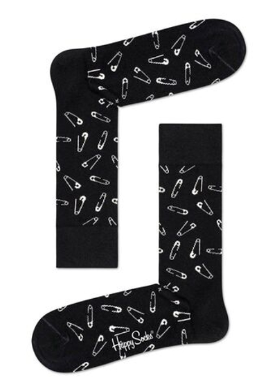 Носки унисекс Pins Sock с принтом в виде скрепок (Размер: 29) (Цвет: черный)