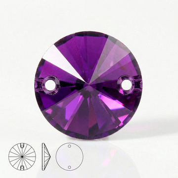 Пришивные стеклянные стразы (Purple / Фиолетовый) Rivoli