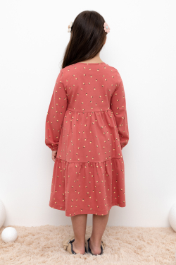 КР 5770/пыльный кедр,маленькие желуди к401 платье для девочки