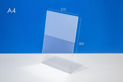Менюхолдер тейбл тент А4 L-обр верт 2мм ПЭТ