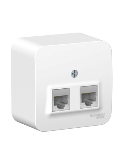 Розетка компьютерная 2-м ОП Blanca RJ45 кат.5E с изолир. пластиной бел. SE BLNIA045451