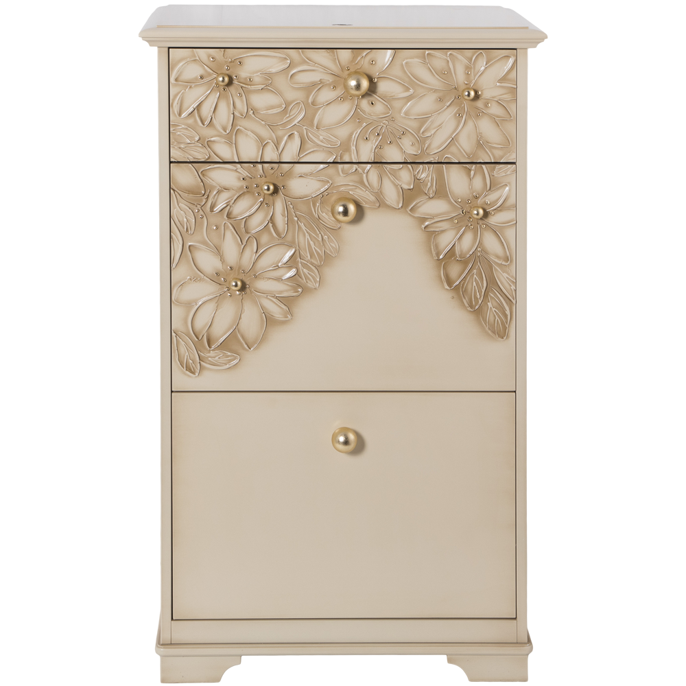 Комод Терра-3 с 3 ящиками Айвори Мраморное золото