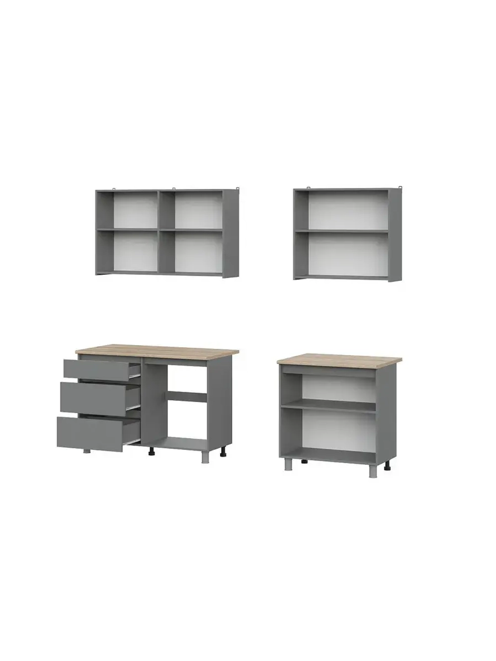 Кухонный гарнитур 200 модульный Графит серый