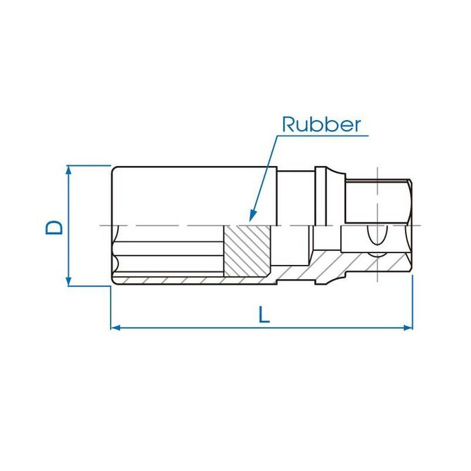 KING TONY (363516) Головка свечная шестигранная 3/8", 16 мм, резиновый фиксатор