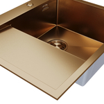 Мойка настол.монтаж 60х50 (3,0) прав. вып 3 1/2  MIXLINE ПРО С ФАСКОЙ 20см с сифоном (бронза)